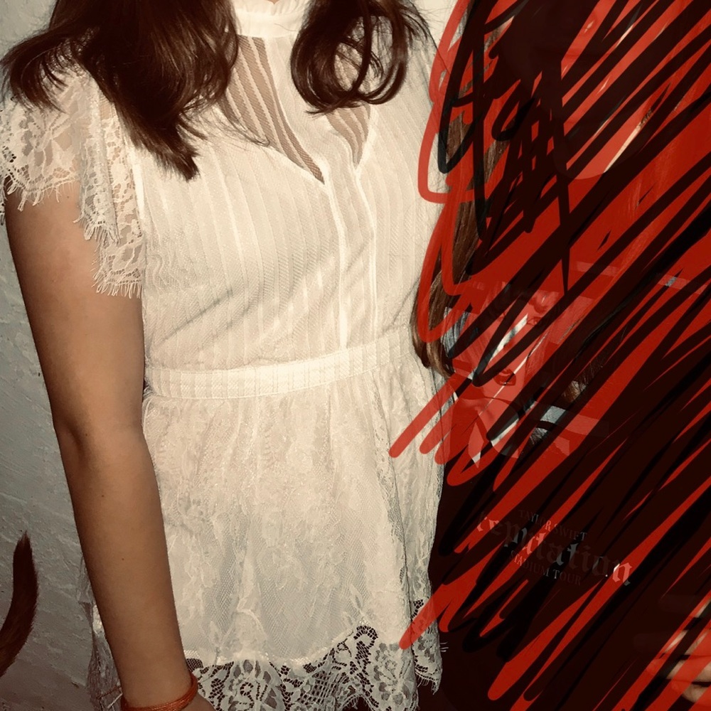 white lace shirt